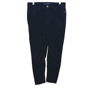 Tommy Hilfiger Pants Womens Size 10 Black Faux Suede Panel Tribeca Skinny Mom